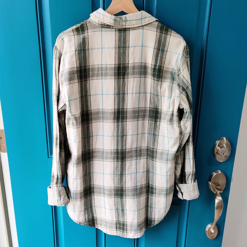 NEW $79 SANCTUARY Button-Up Shirt Green Plaid Med - Picture 8 of 13